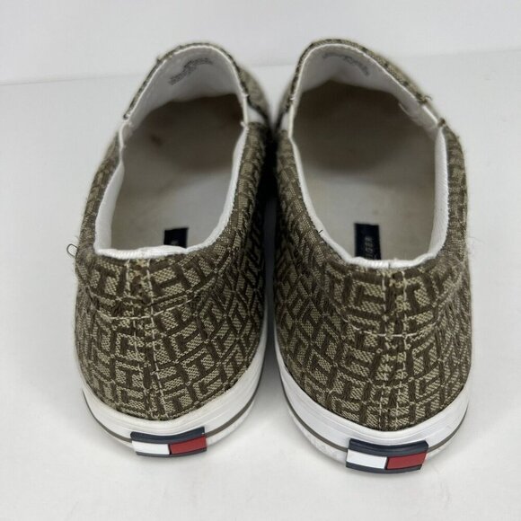 Tommy Hilfiger Gold Lebriz Canvas Slip On Loafers Womens Size 8 Casual Shoes - Picture 4 of 9